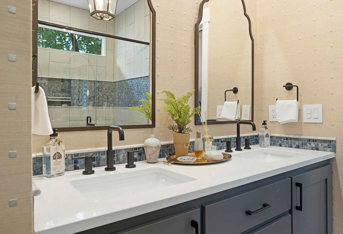 master bathroom remodel in manhattan kansas with his and hers vanity